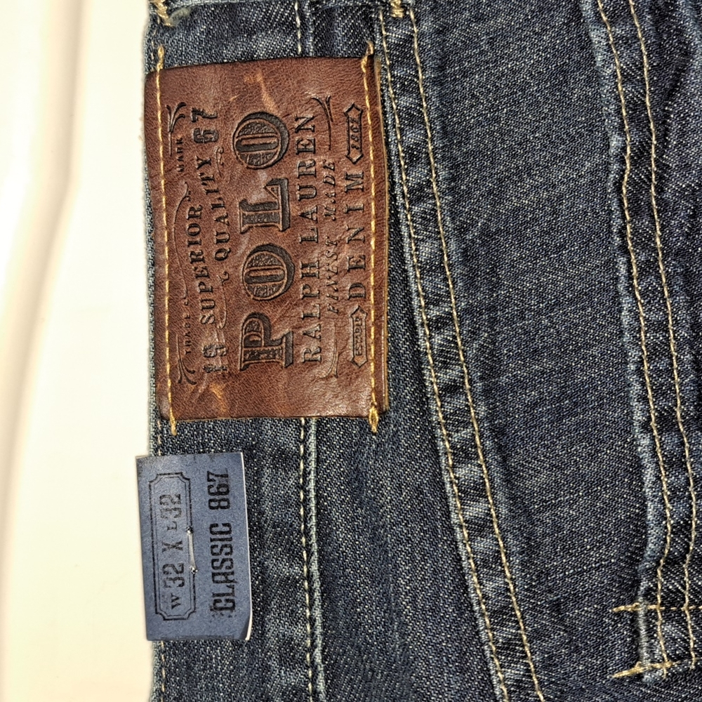 Polo Ralph Lauren 867 "Warren" classic 5-pocket denim jeans -32x32 -straight leg - Picture 5 of 9